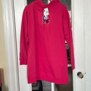 New women pro standard luxury Philadelphia 76ers pink hooded sweatshirt dress L